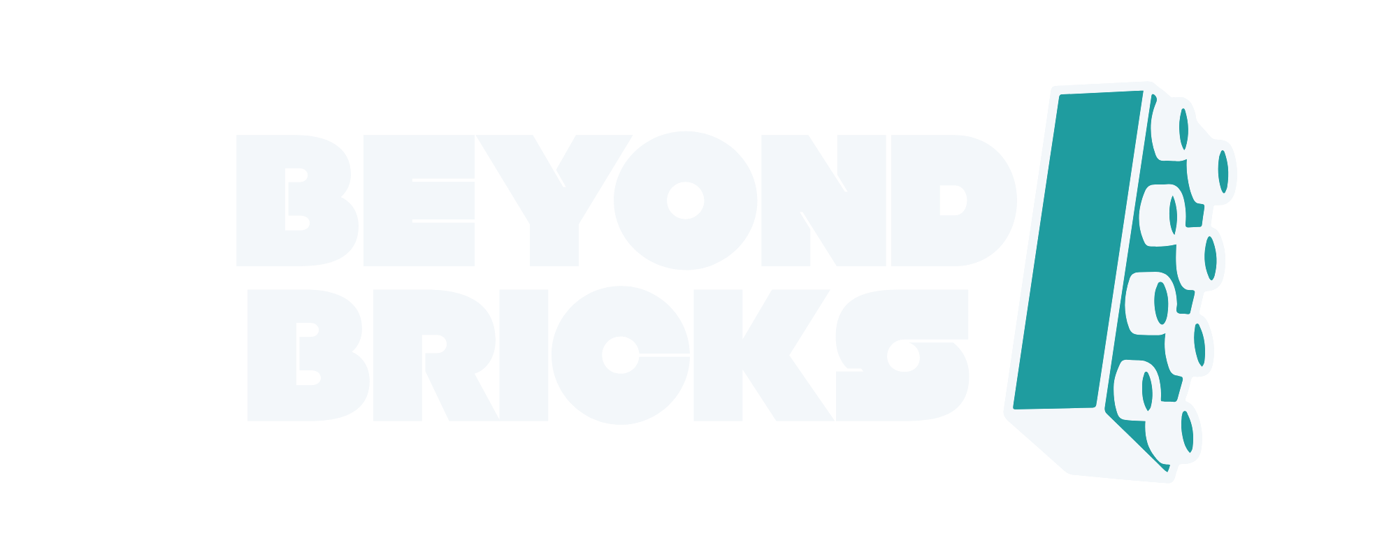 Beyond Bricks minimalist white logo – premium building block sets.