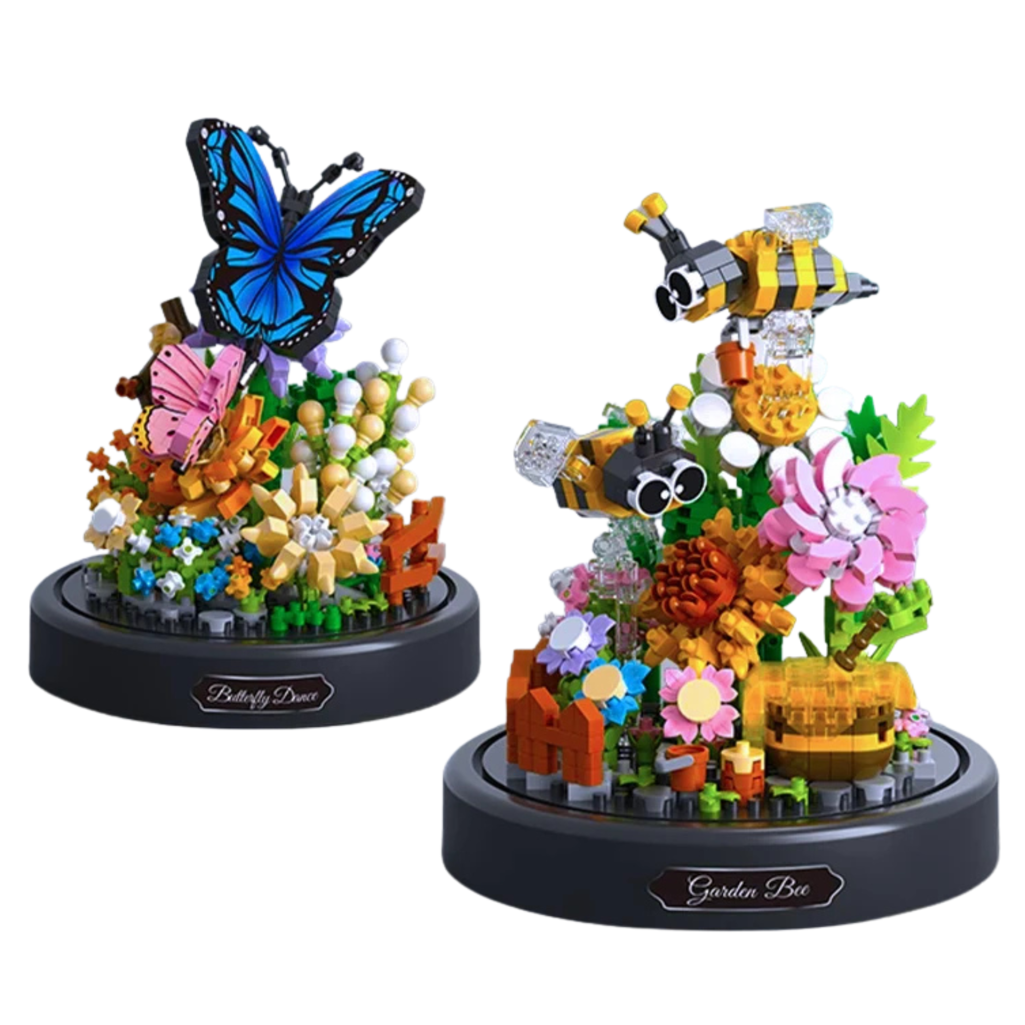 Bee & Butterfly Bonsai Building Blocks – Nature-Inspired Mini Flower Set with Dust Cover - Beyond Bricks