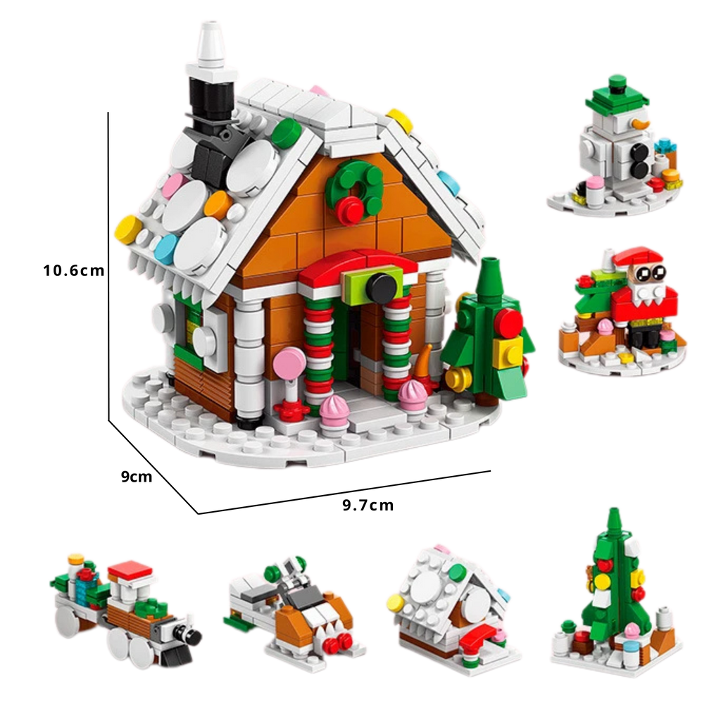 Festive Christmas Village Blocks – Collectible Holiday Houses with LED Lights - Beyond Bricks