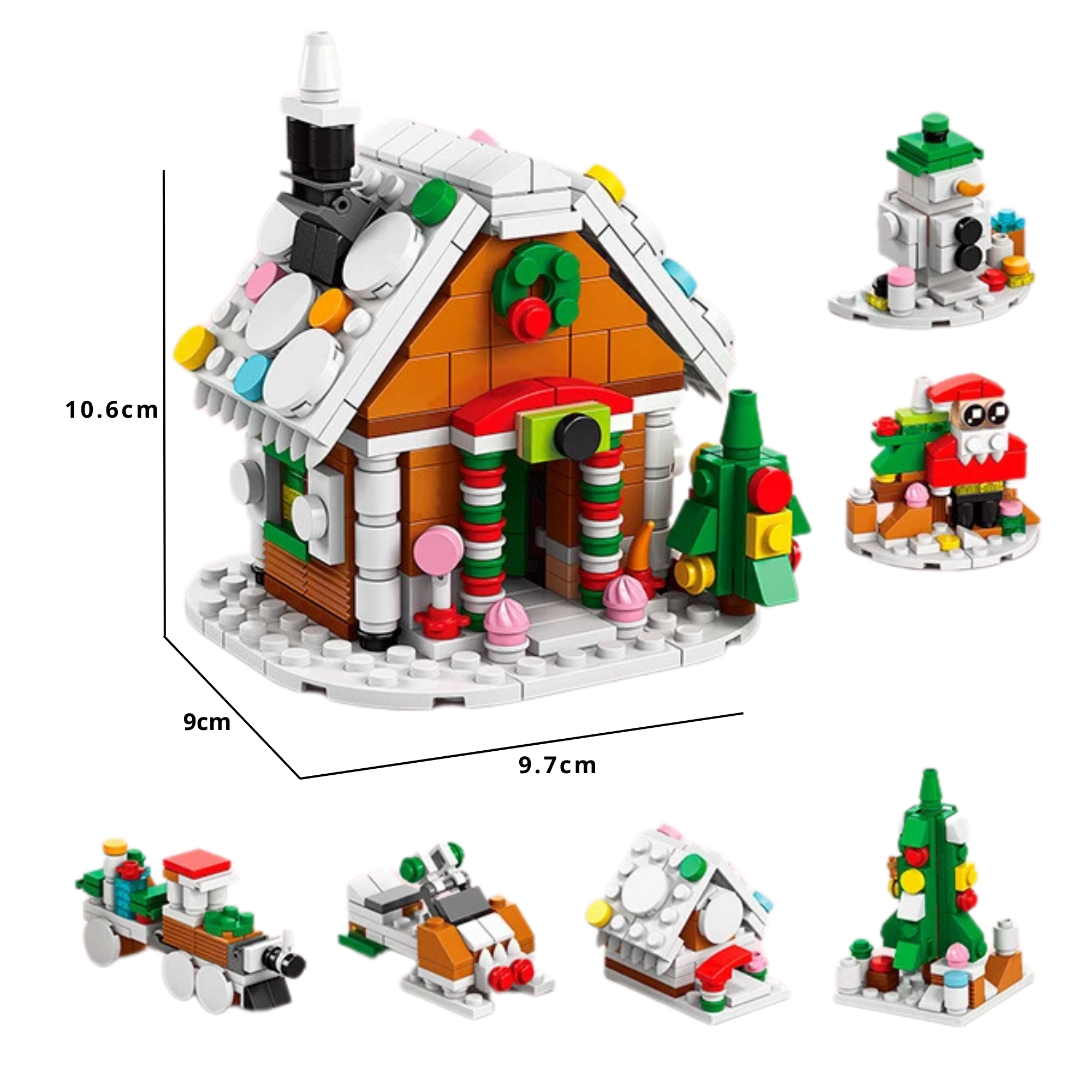 Festive Christmas Village Blocks – Collectible Holiday Houses with LED Lights - Beyond Bricks