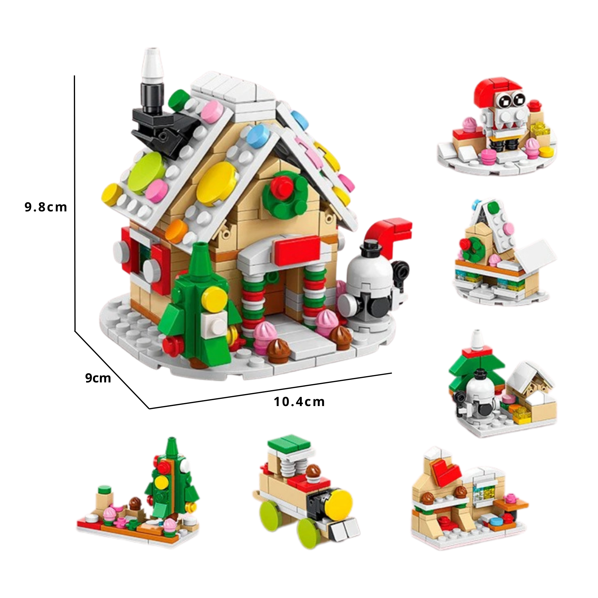 Festive Christmas Village Blocks – Collectible Holiday Houses with LED Lights - Beyond Bricks