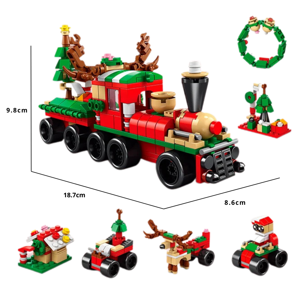 Festive Christmas Village Blocks – Collectible Holiday Houses with LED Lights - Beyond Bricks