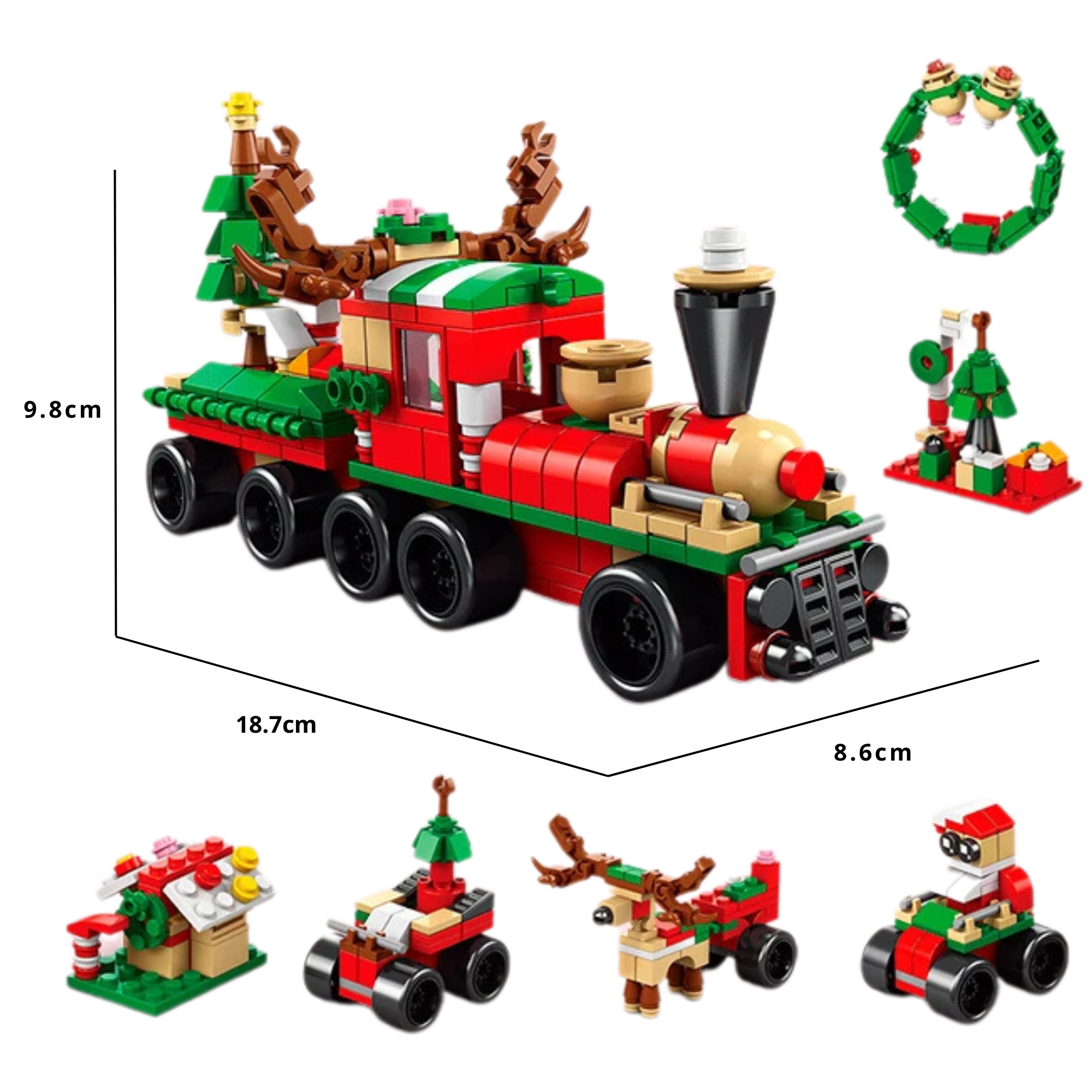 Festive Christmas Village Blocks – Collectible Holiday Houses with LED Lights - Beyond Bricks