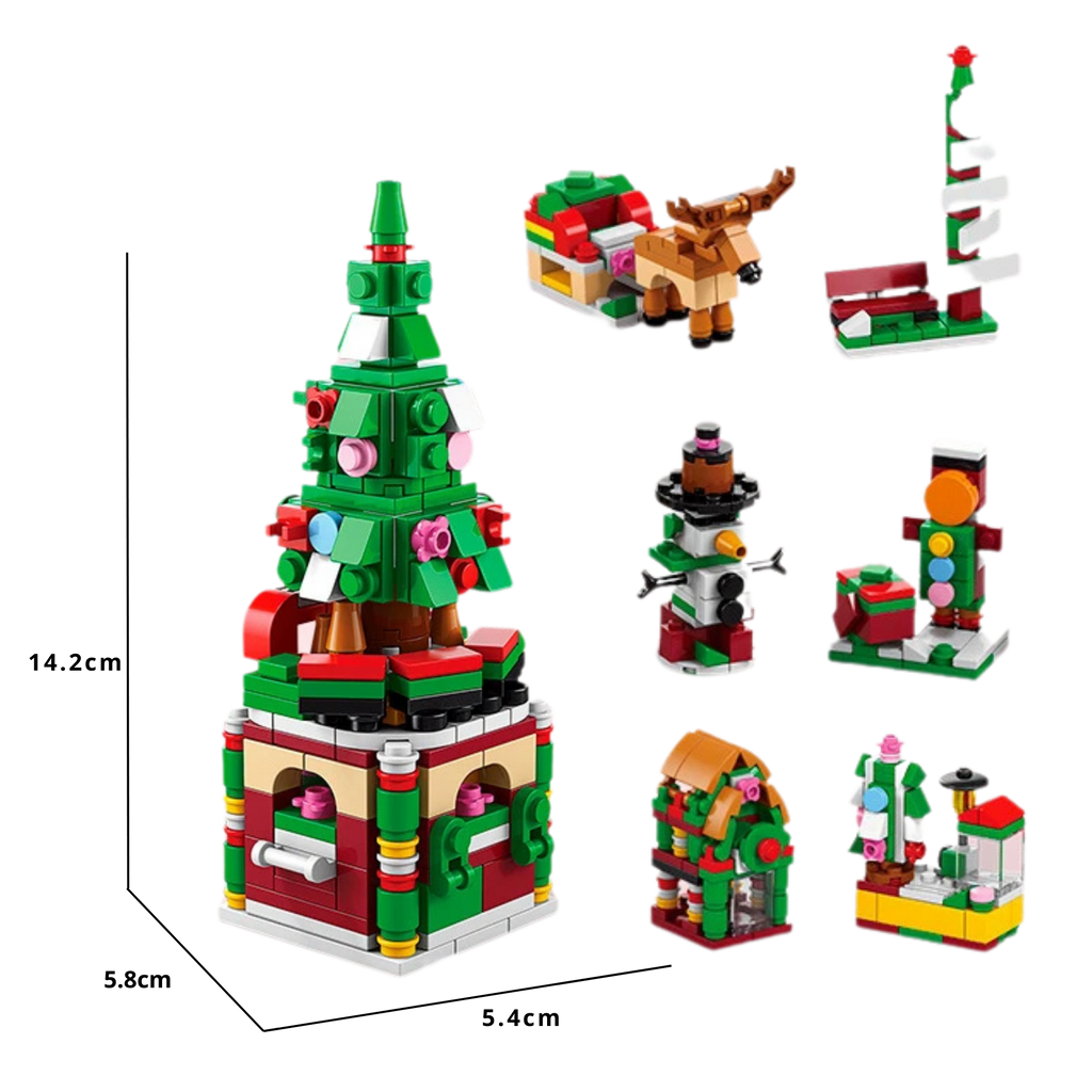 Festive Christmas Village Blocks – Collectible Holiday Houses with LED Lights - Beyond Bricks