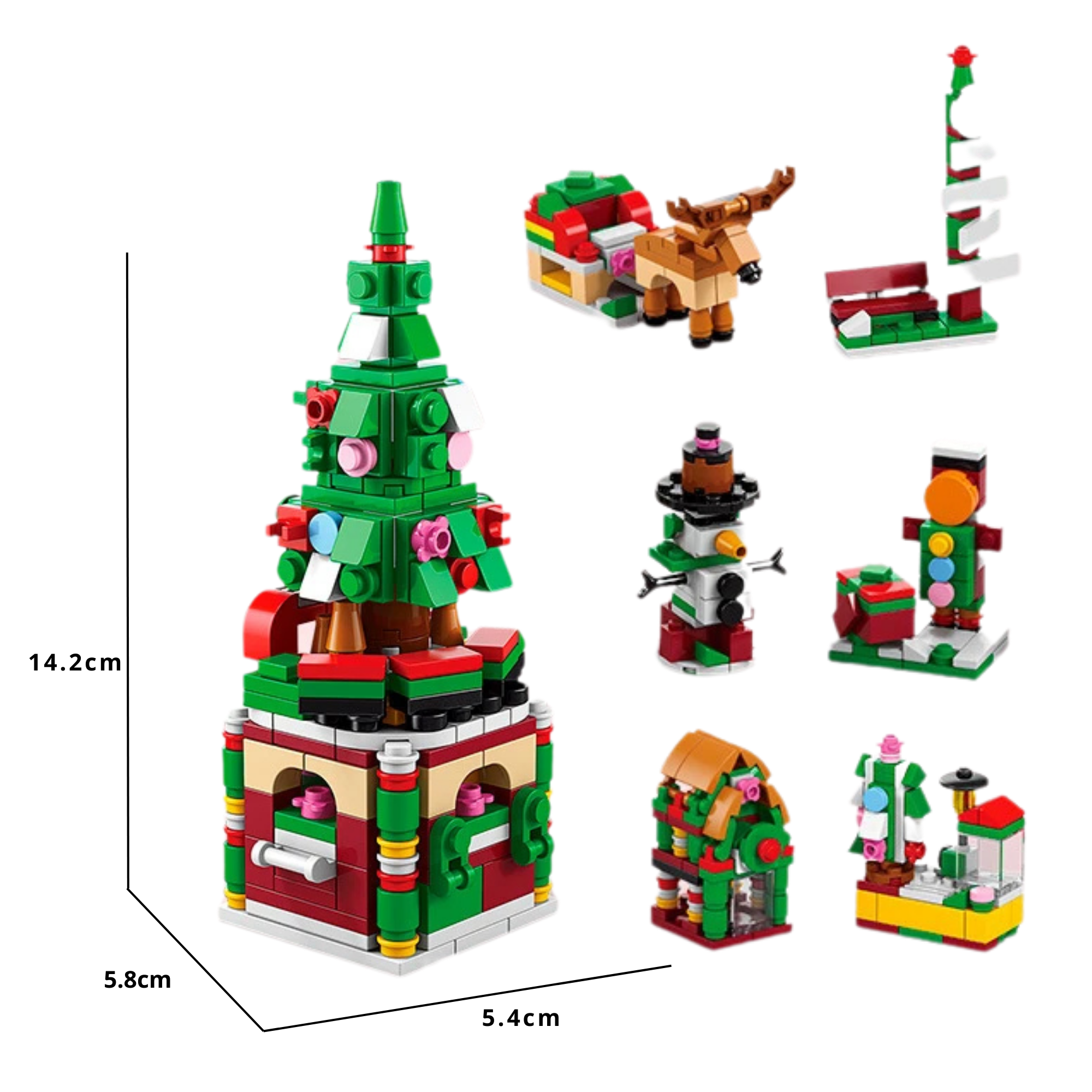 Festive Christmas Village Blocks – Collectible Holiday Houses with LED Lights - Beyond Bricks