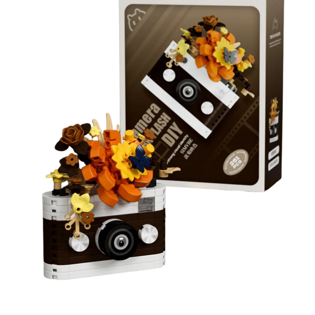 SLR Camera Flower Building Block Set – Creative Desk Toy & Stylish Home Décor Gift - Beyond Bricks