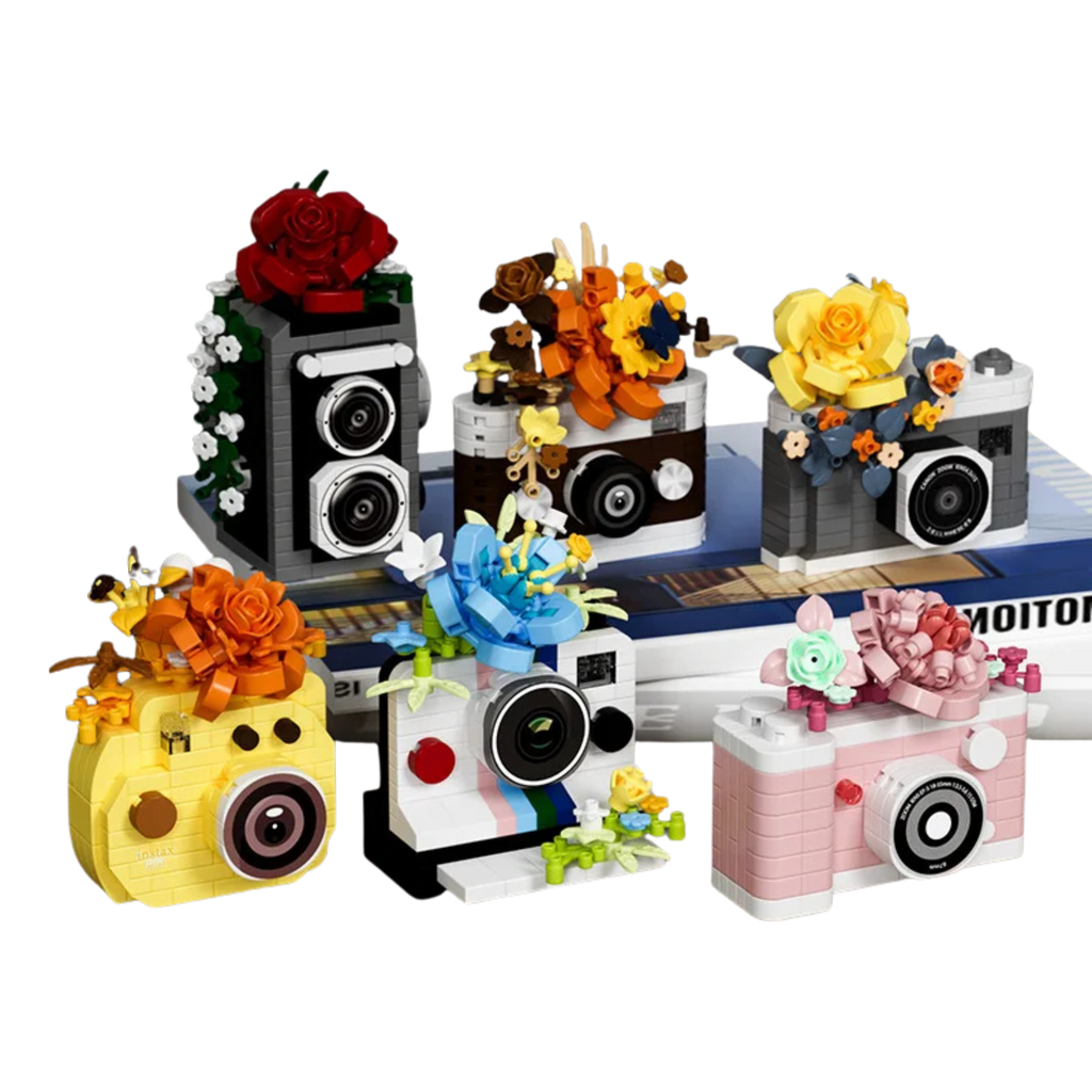 SLR Camera Flower Building Block Set – Creative Desk Toy & Stylish Home Décor Gift - Beyond Bricks
