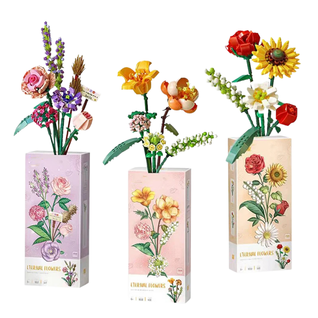 Flower Bouquet Building Blocks – DIY Rose, Hydrangea, Lily of the Valley & Mixed Blooms | Creative Brick Set Gift - Beyond Bricks