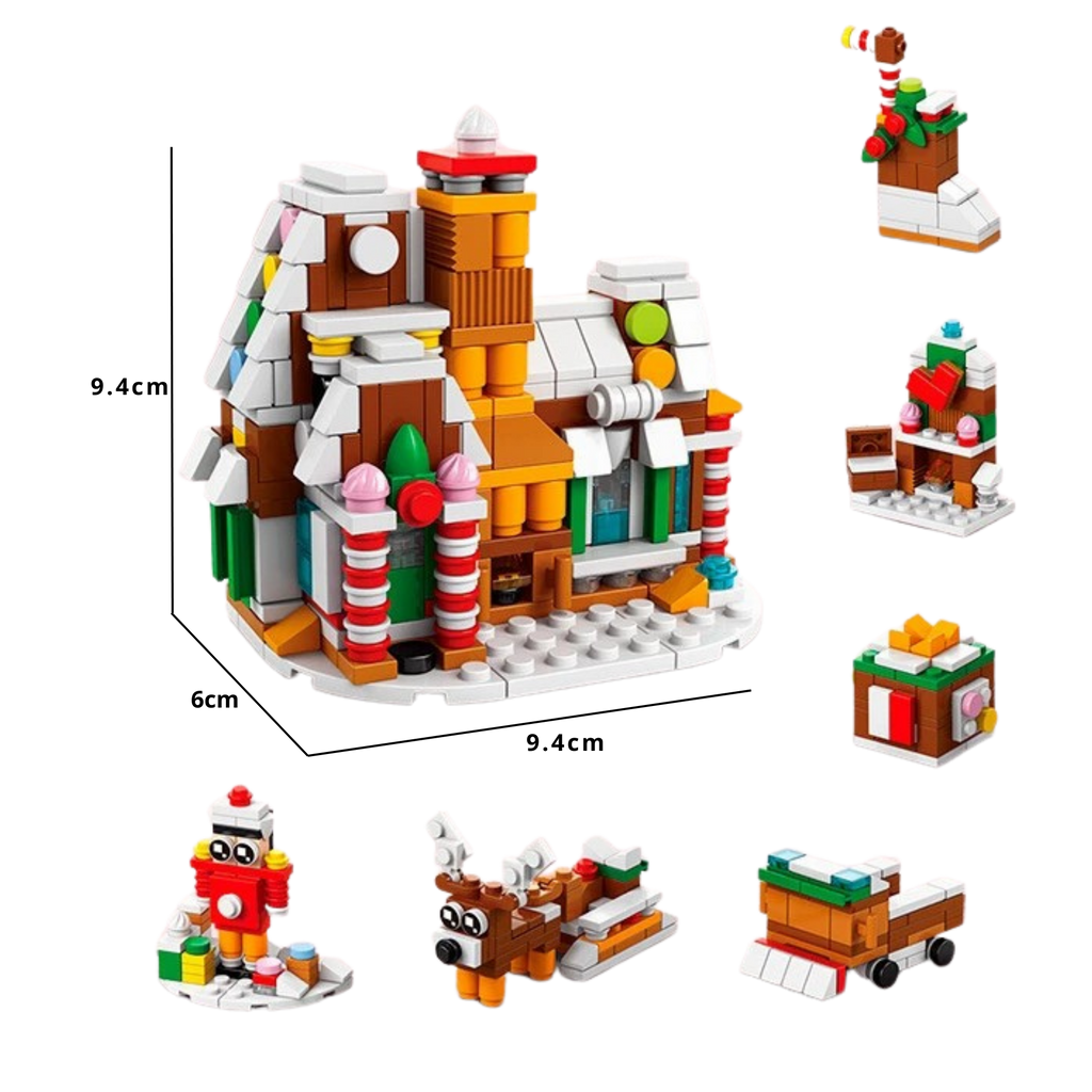 Festive Christmas Village Blocks – Collectible Holiday Houses with LED Lights - Beyond Bricks
