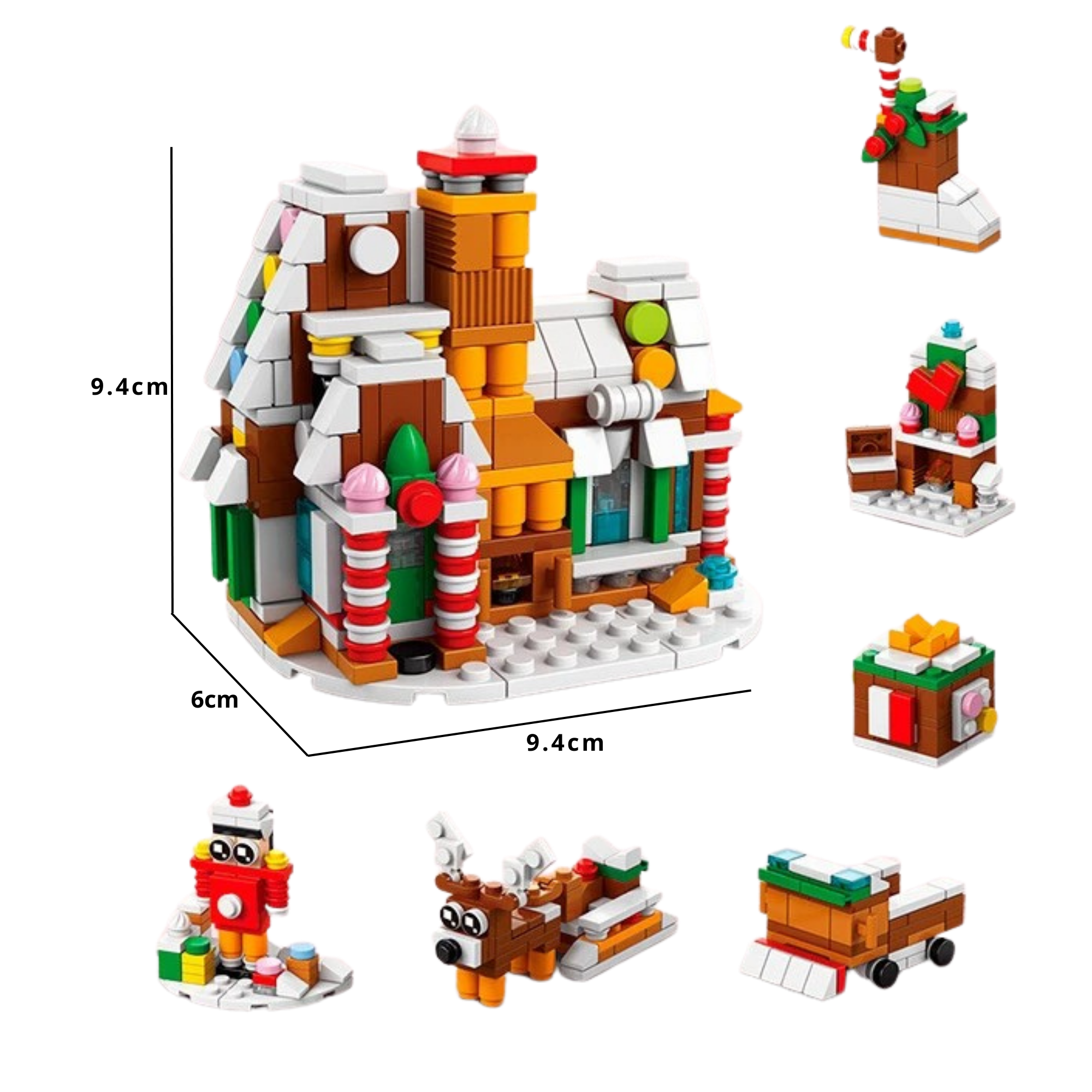 Festive Christmas Village Blocks – Collectible Holiday Houses with LED Lights - Beyond Bricks
