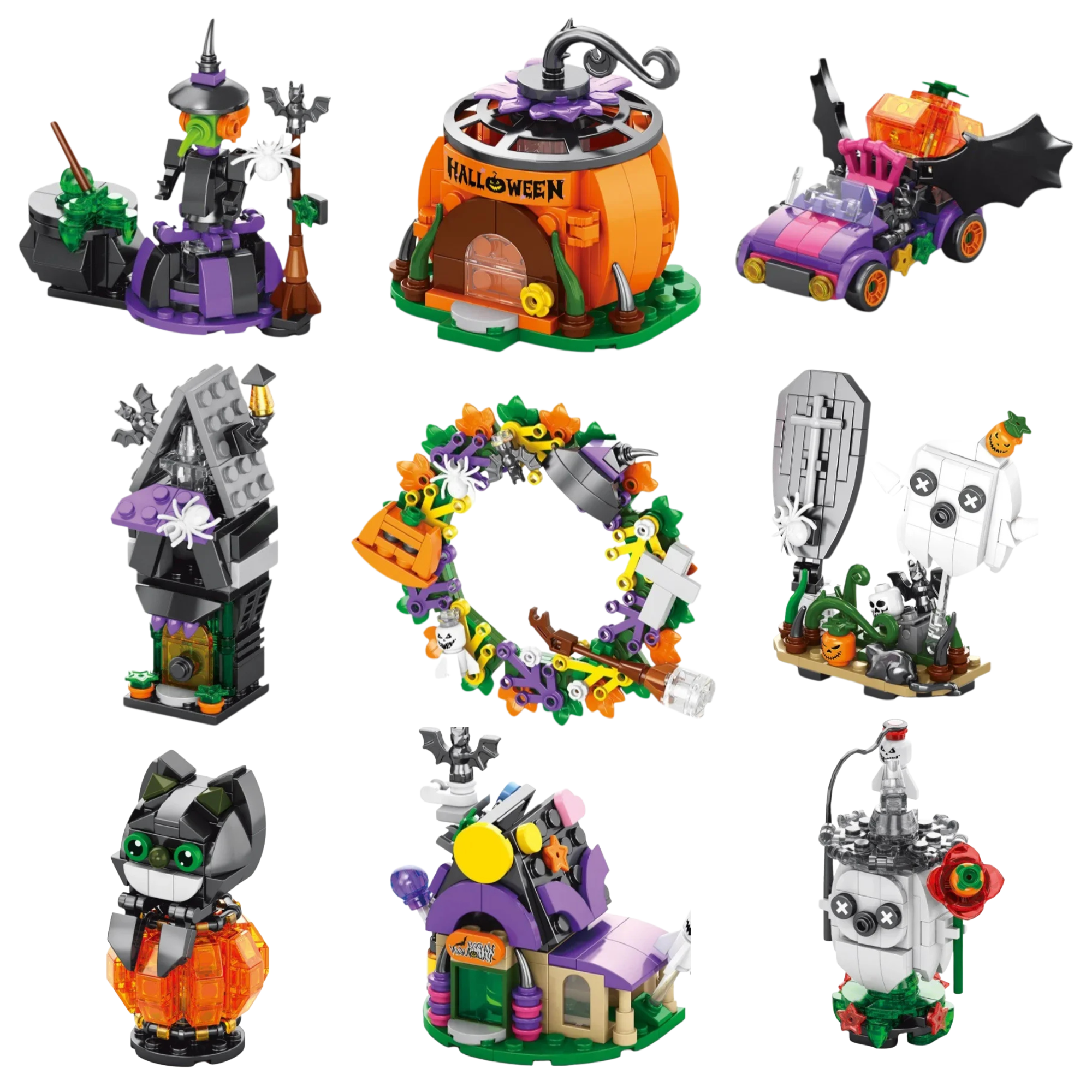 Mini Halloween Building Blocks – Haunted Houses, Pumpkins & Spooky Trains - Beyond Bricks