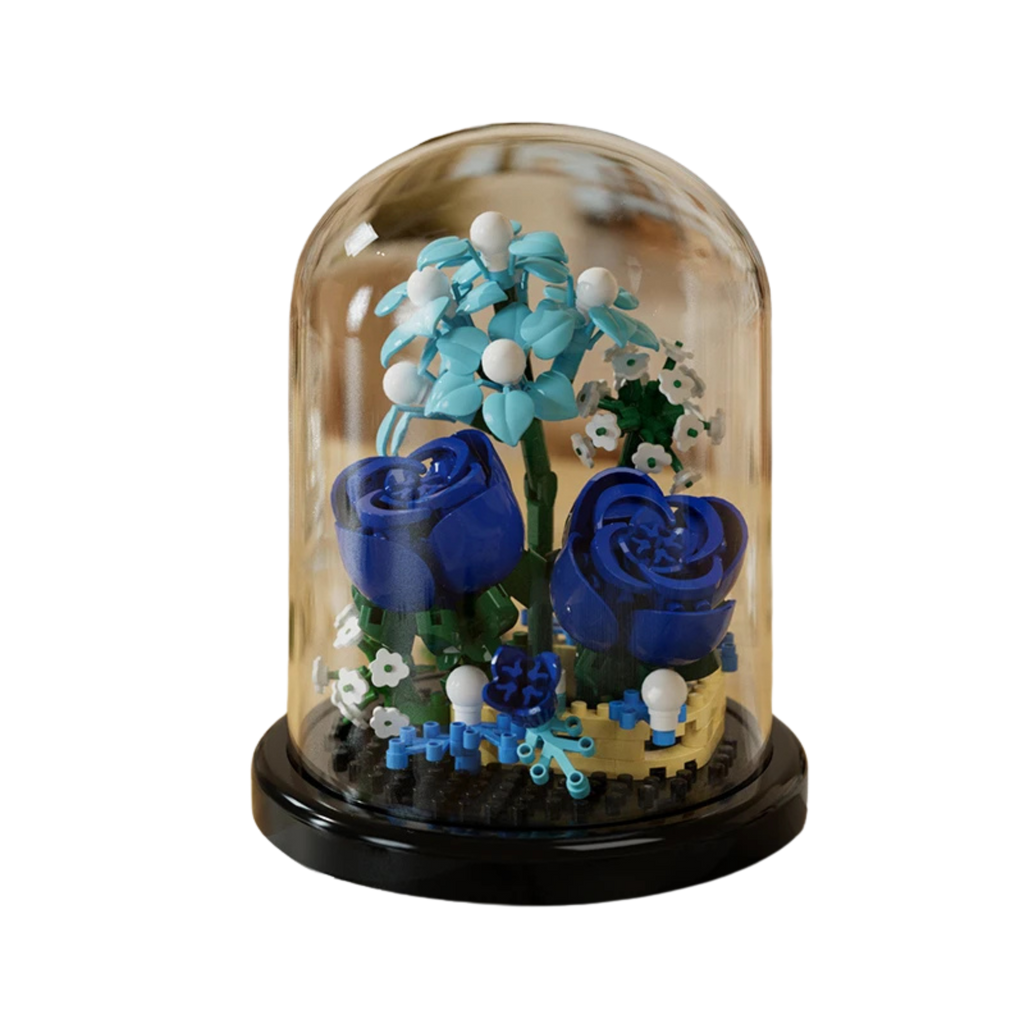 Flower Bouquet Building Block Set in Glass Dome – DIY Mini Floral Puzzle Decoration & Gift - Beyond Bricks