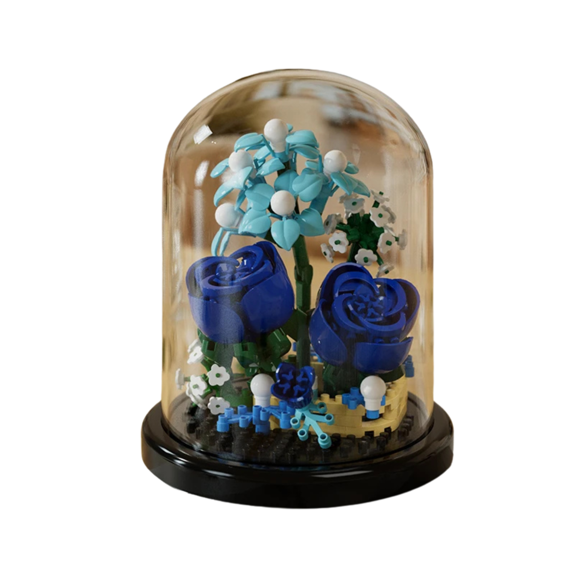 Flower Bouquet Building Block Set in Glass Dome – DIY Mini Floral Puzzle Decoration & Gift - Beyond Bricks
