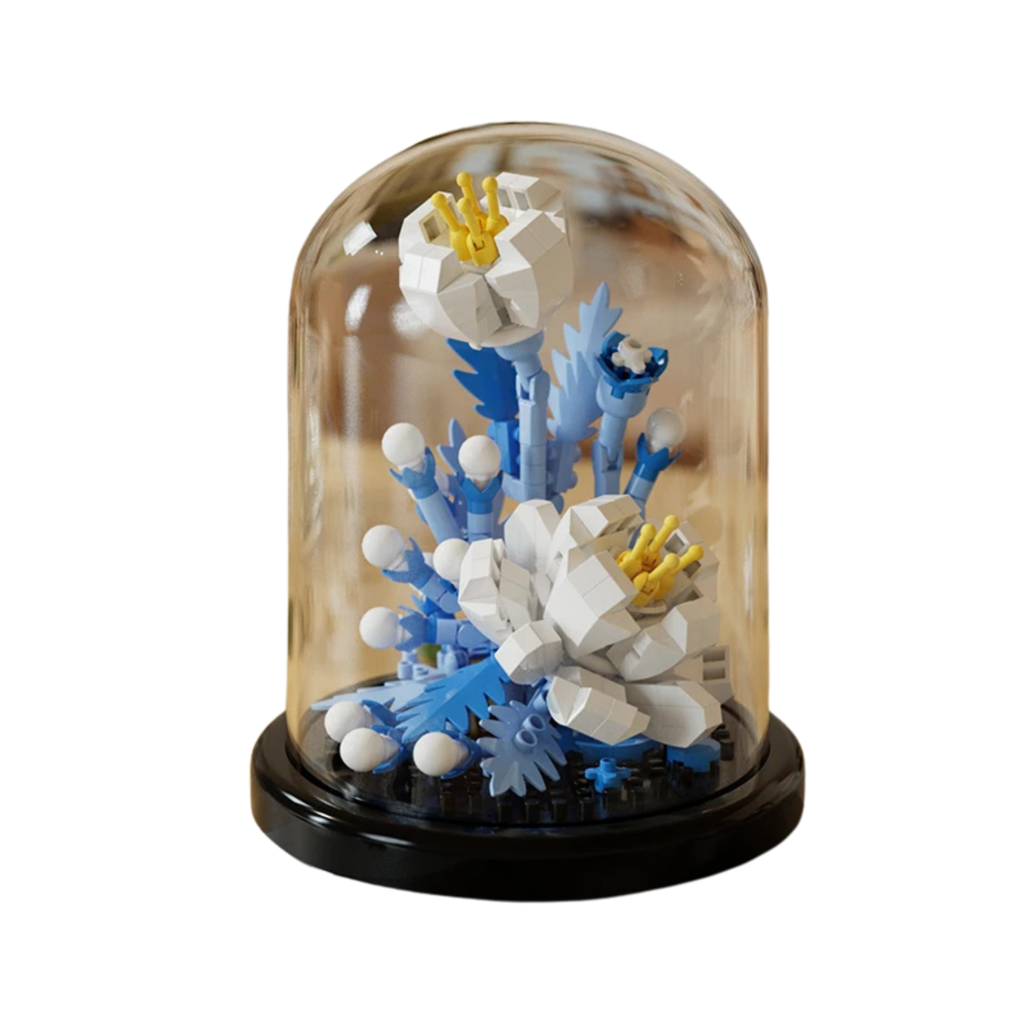 Flower Bouquet Building Block Set in Glass Dome – DIY Mini Floral Puzzle Decoration & Gift - Beyond Bricks