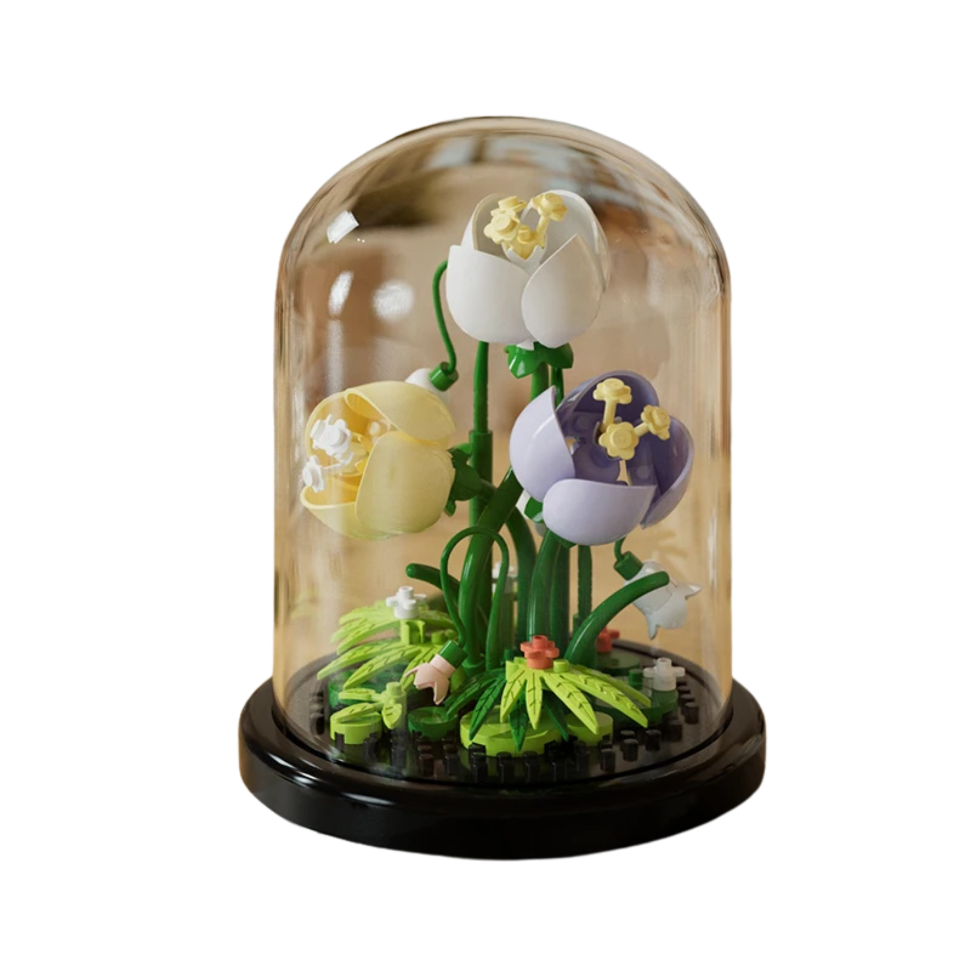 Flower Bouquet Building Block Set in Glass Dome – DIY Mini Floral Puzzle Decoration & Gift - Beyond Bricks