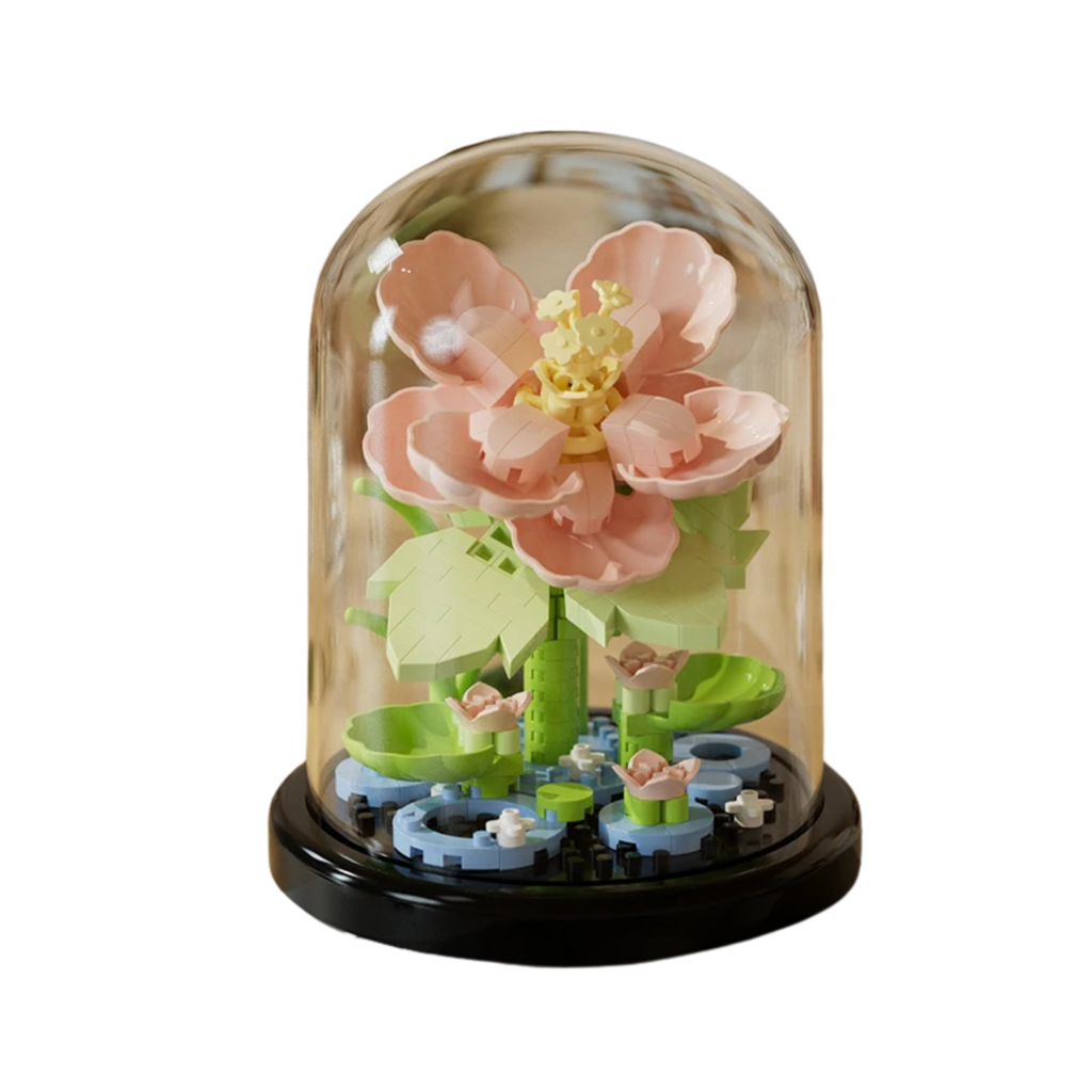Flower Bouquet Building Block Set in Glass Dome – DIY Mini Floral Puzzle Decoration & Gift - Beyond Bricks