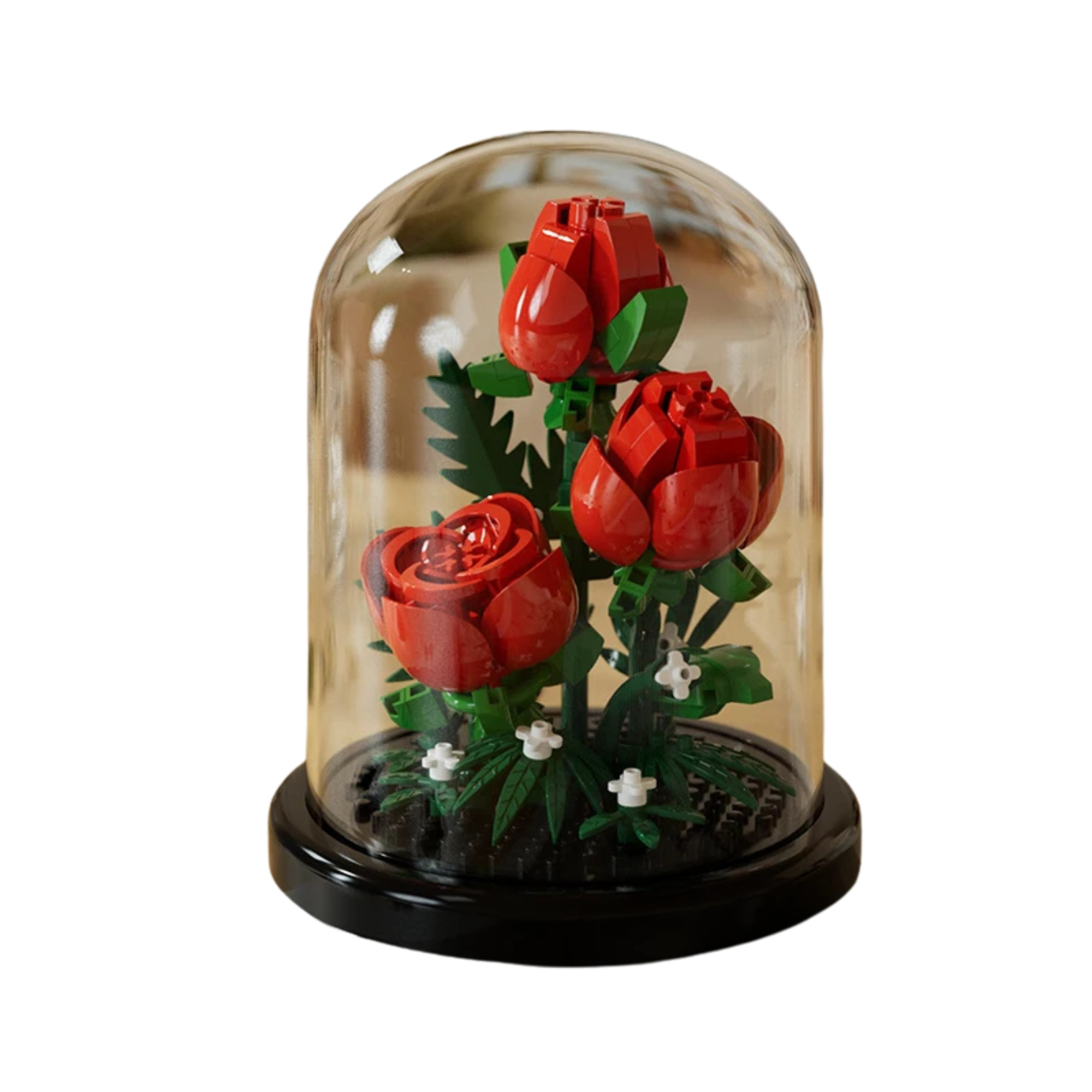 Flower Bouquet Building Block Set in Glass Dome – DIY Mini Floral Puzzle Decoration & Gift - Beyond Bricks