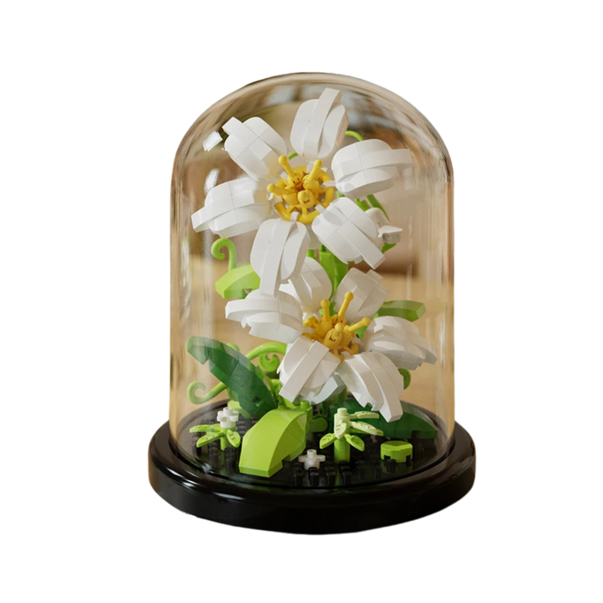 Flower Bouquet Building Block Set in Glass Dome – DIY Mini Floral Puzzle Decoration & Gift - Beyond Bricks