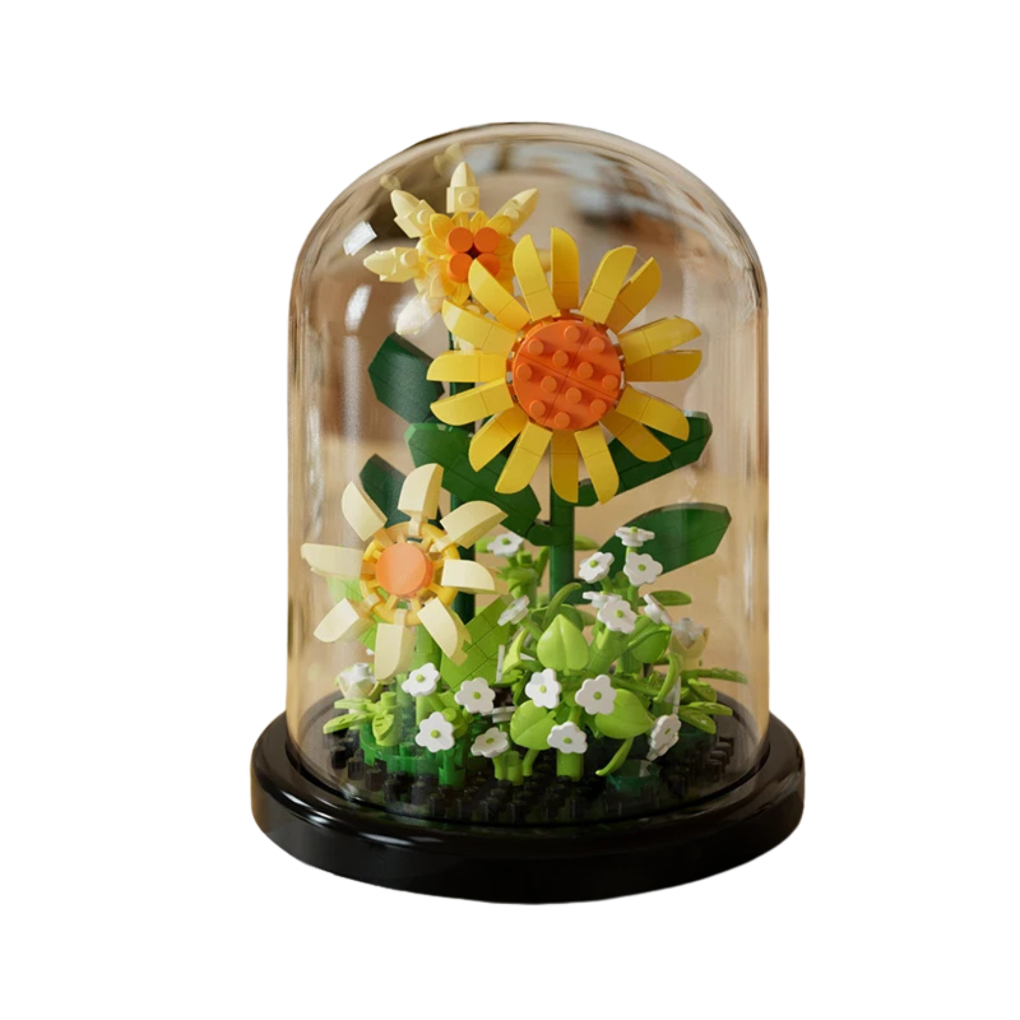 Flower Bouquet Building Block Set in Glass Dome – DIY Mini Floral Puzzle Decoration & Gift - Beyond Bricks