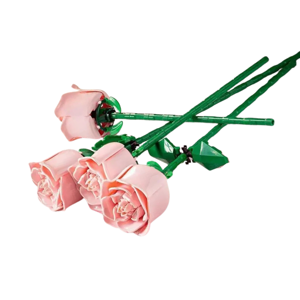 Brick Rose Bouquet – Buildable Mini Flower Set (Red, Pink, Blue Variants) - Beyond Bricks