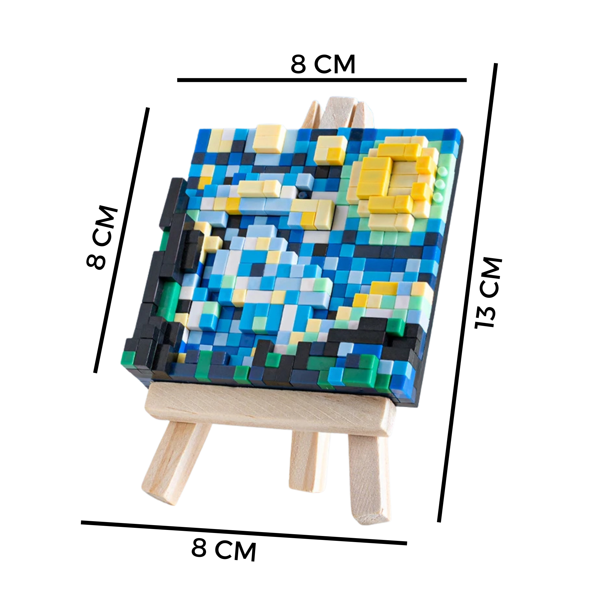 Mini Famous Painting Building Block Set with Wooden Easel – DIY Pixel Art Kit - Beyond Bricks