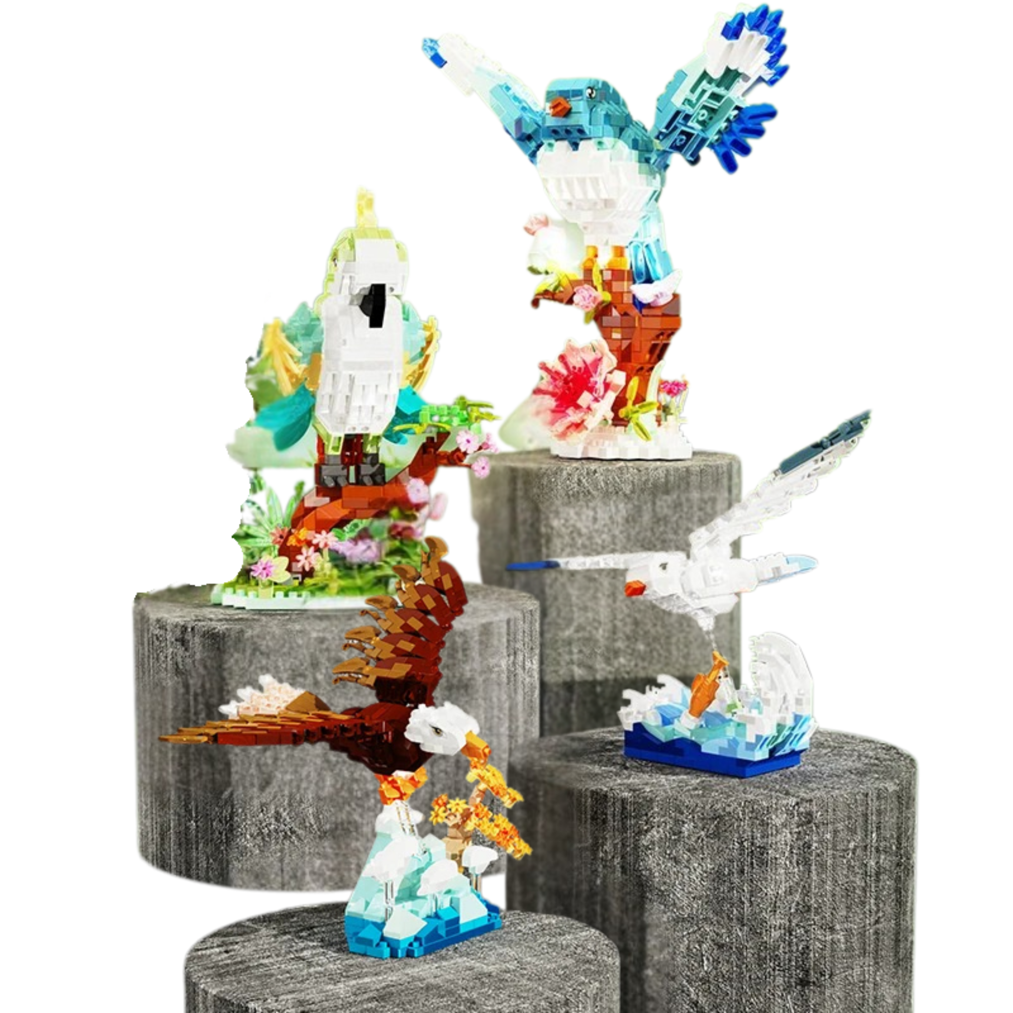 Bird Building Blocks – DIY Micro Brick Kits (Parrot, Seagull, Cockatoo & Hummingbird) - Beyond Bricks