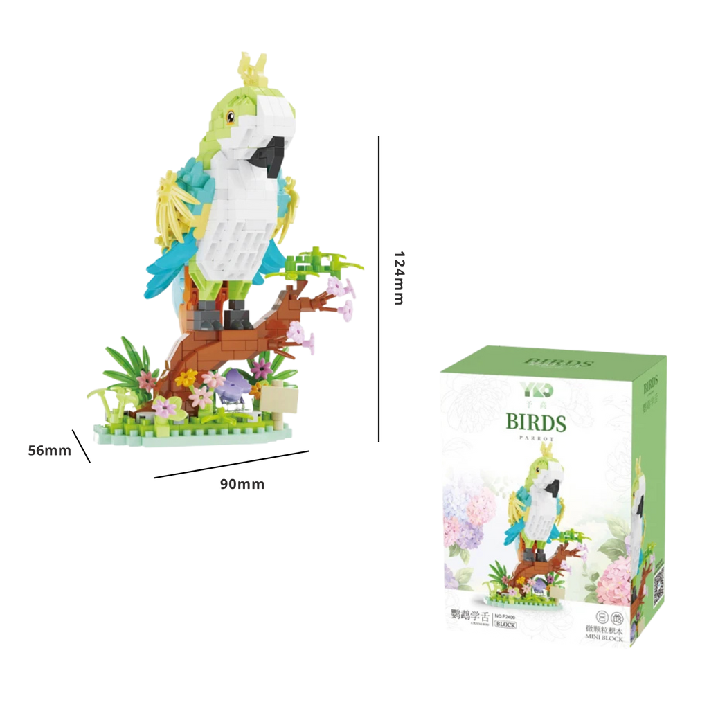 Bird Building Blocks – DIY Micro Brick Kits (Parrot, Seagull, Cockatoo & Hummingbird) - Beyond Bricks