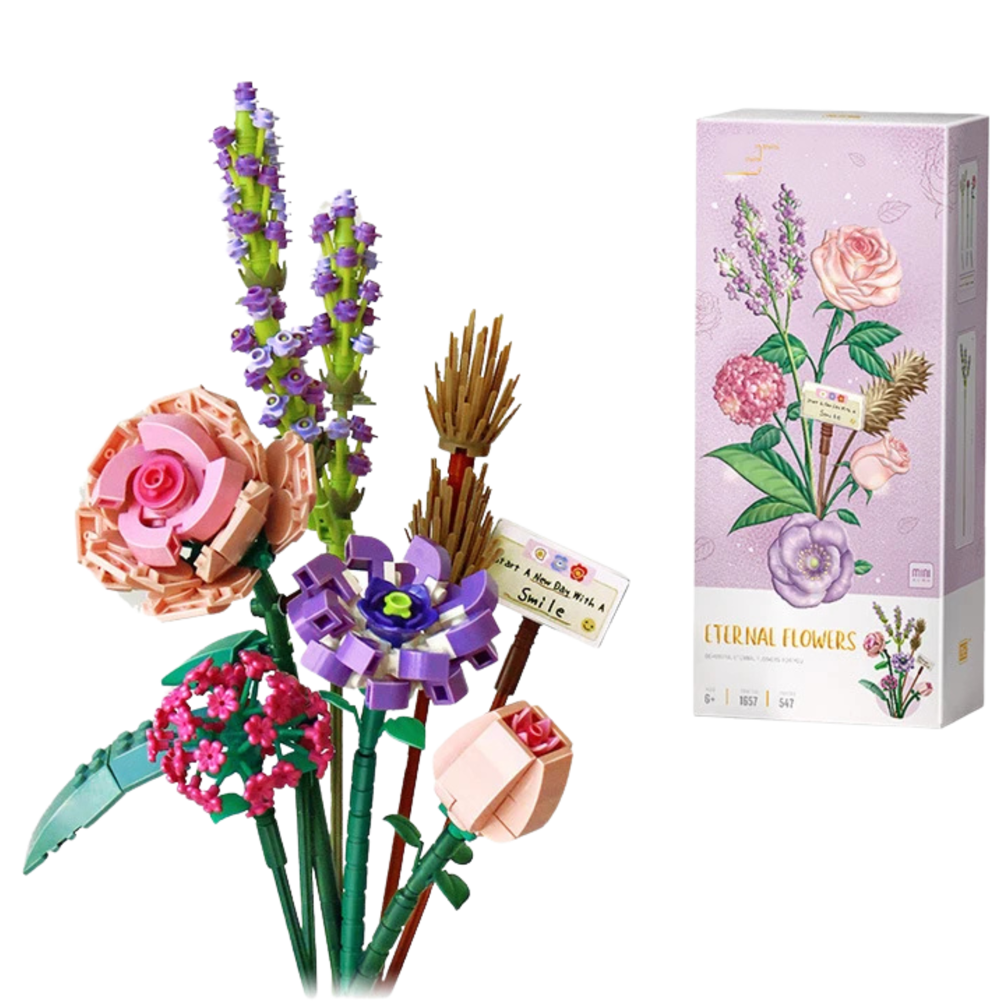 Flower Bouquet Building Blocks – DIY Rose, Hydrangea, Lily of the Valley & Mixed Blooms | Creative Brick Set Gift - Beyond Bricks