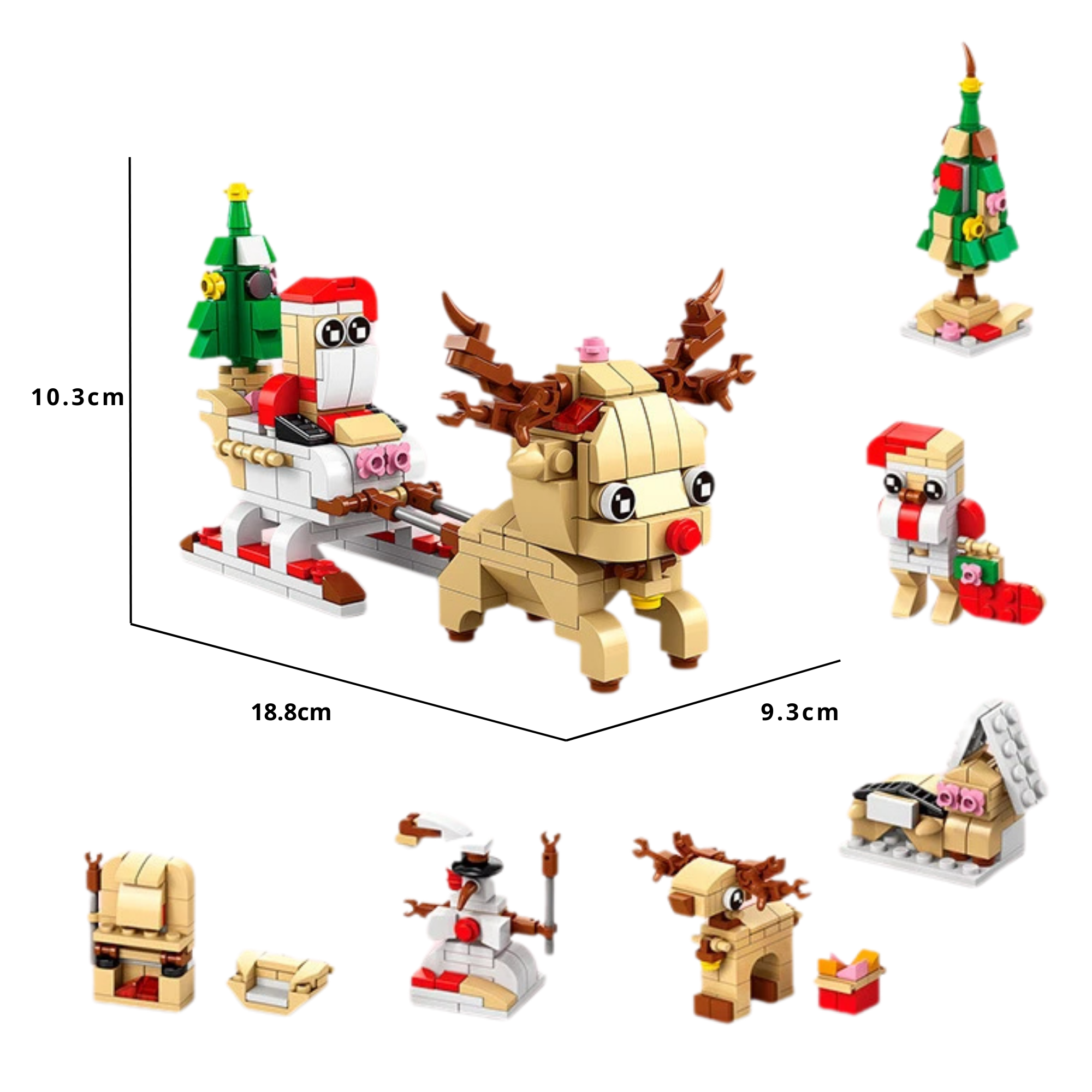 Festive Christmas Village Blocks – Collectible Holiday Houses with LED Lights - Beyond Bricks