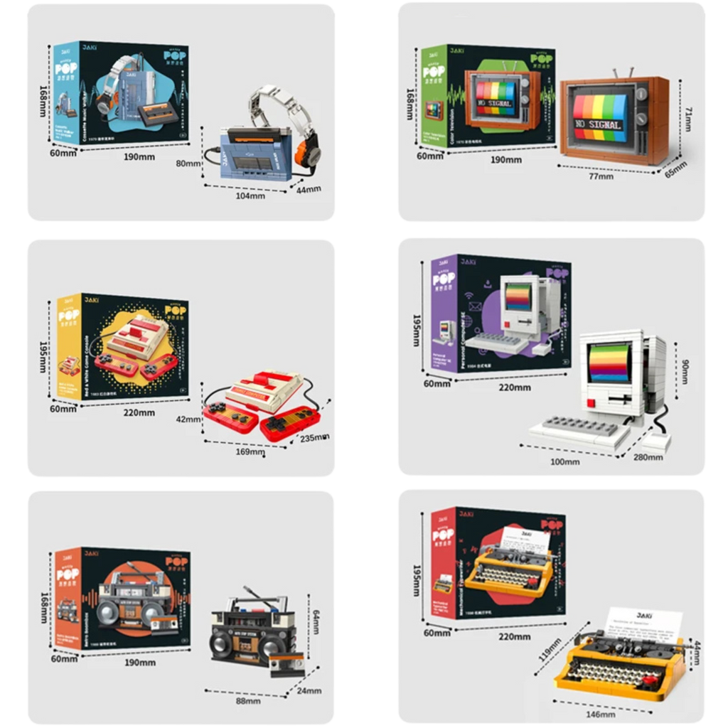 Retro Electrical Devices Building Block Set – Vintage TV, Computer, Walkman & Game Console Mini Bricks - Beyond Bricks