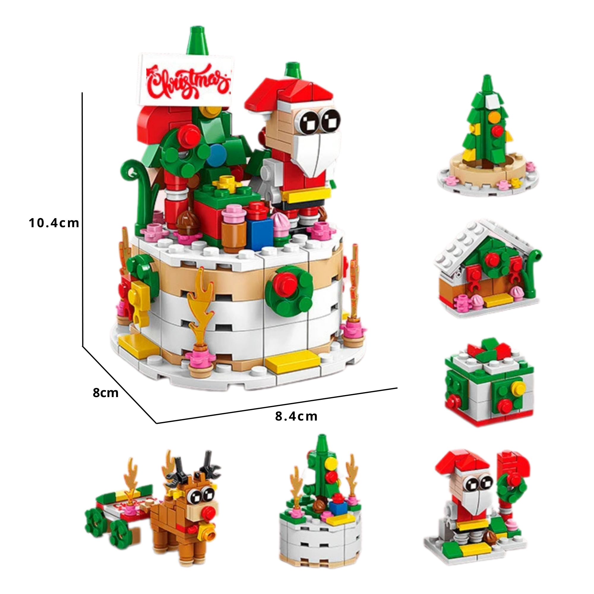 Festive Christmas Village Blocks – Collectible Holiday Houses with LED Lights - Beyond Bricks