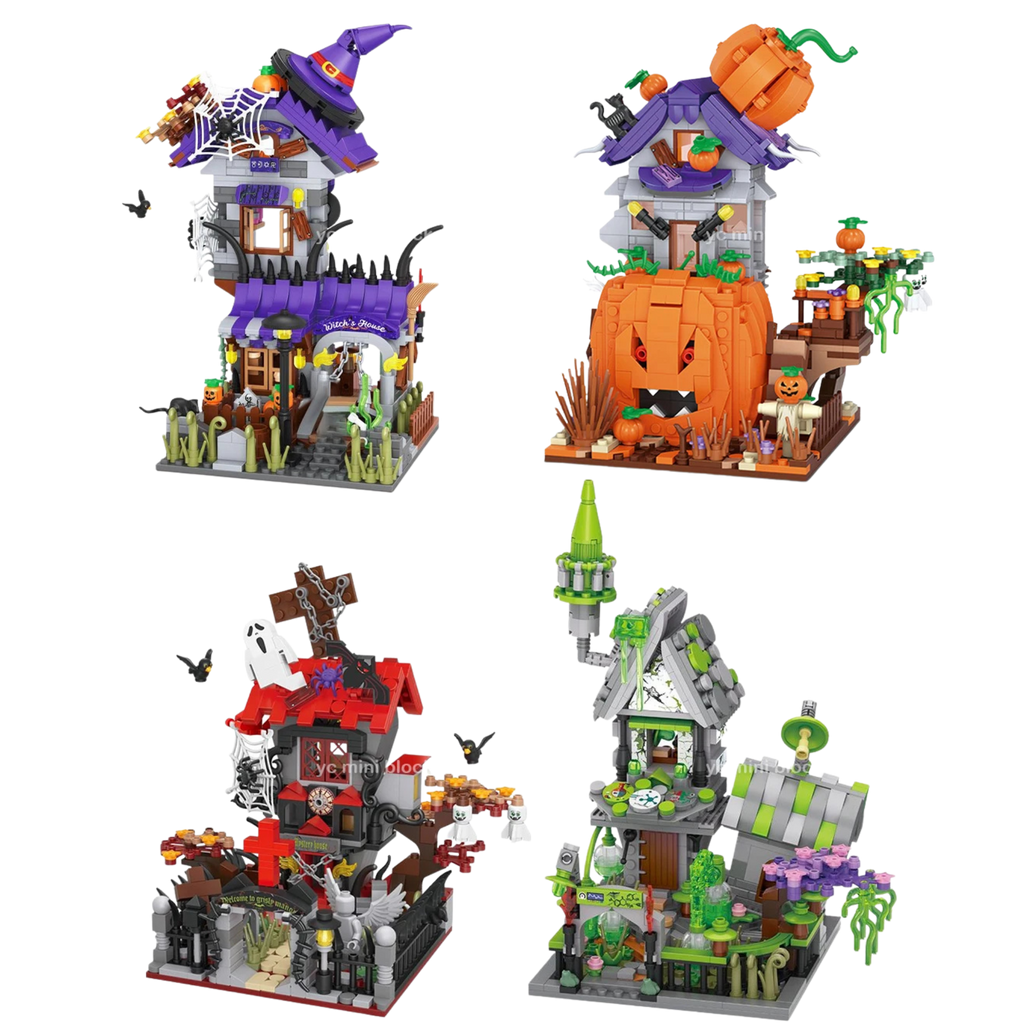 Haunted House Halloween Building Blocks – Ghosts, Witches & Spooky Pumpkin Mansion - Beyond Bricks