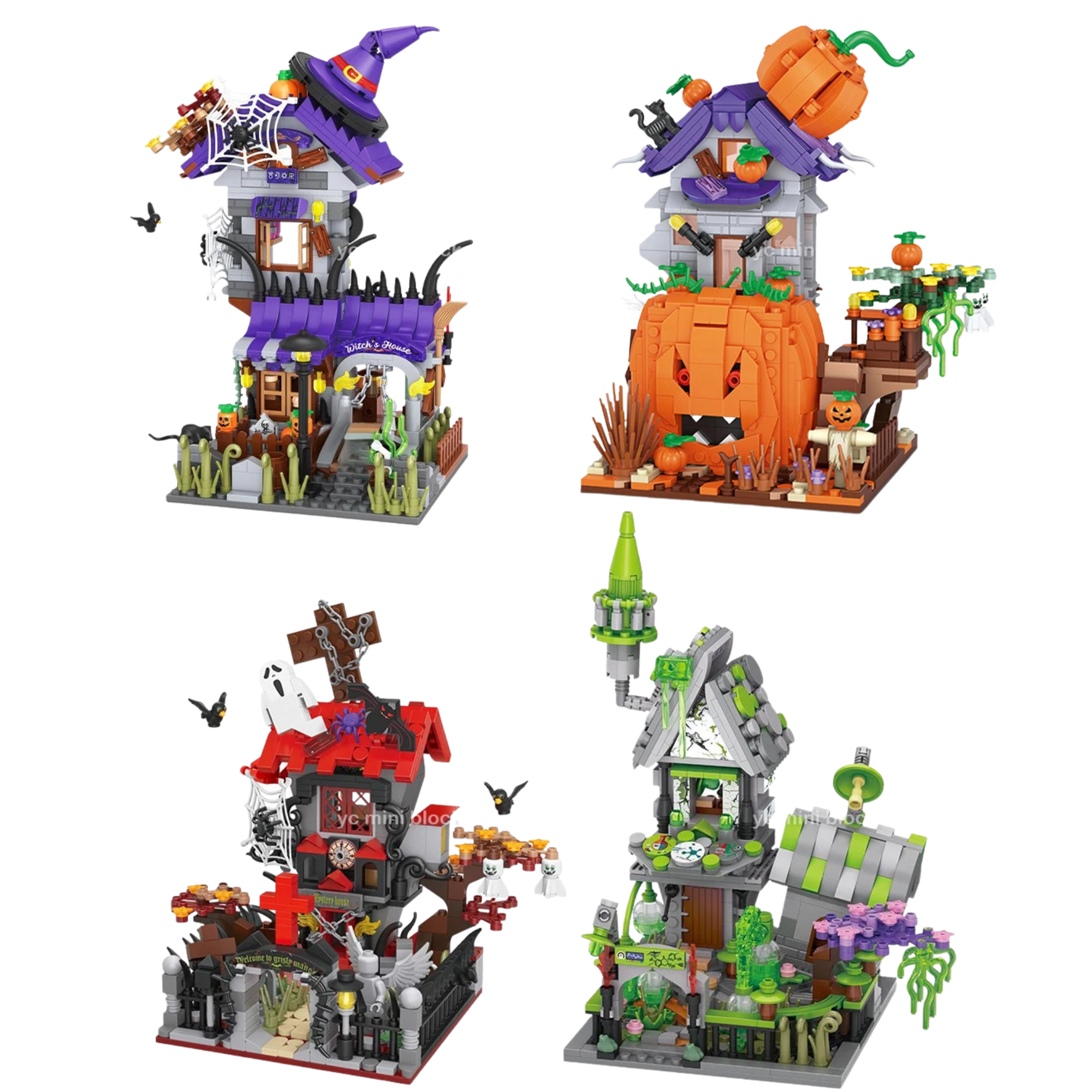 Haunted House Halloween Building Blocks – Ghosts, Witches & Spooky Pumpkin Mansion - Beyond Bricks