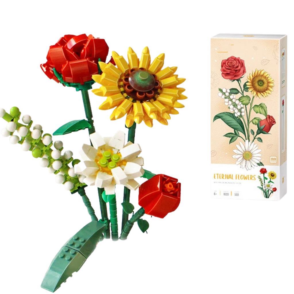 Flower Bouquet Building Blocks – DIY Rose, Hydrangea, Lily of the Valley & Mixed Blooms | Creative Brick Set Gift - Beyond Bricks