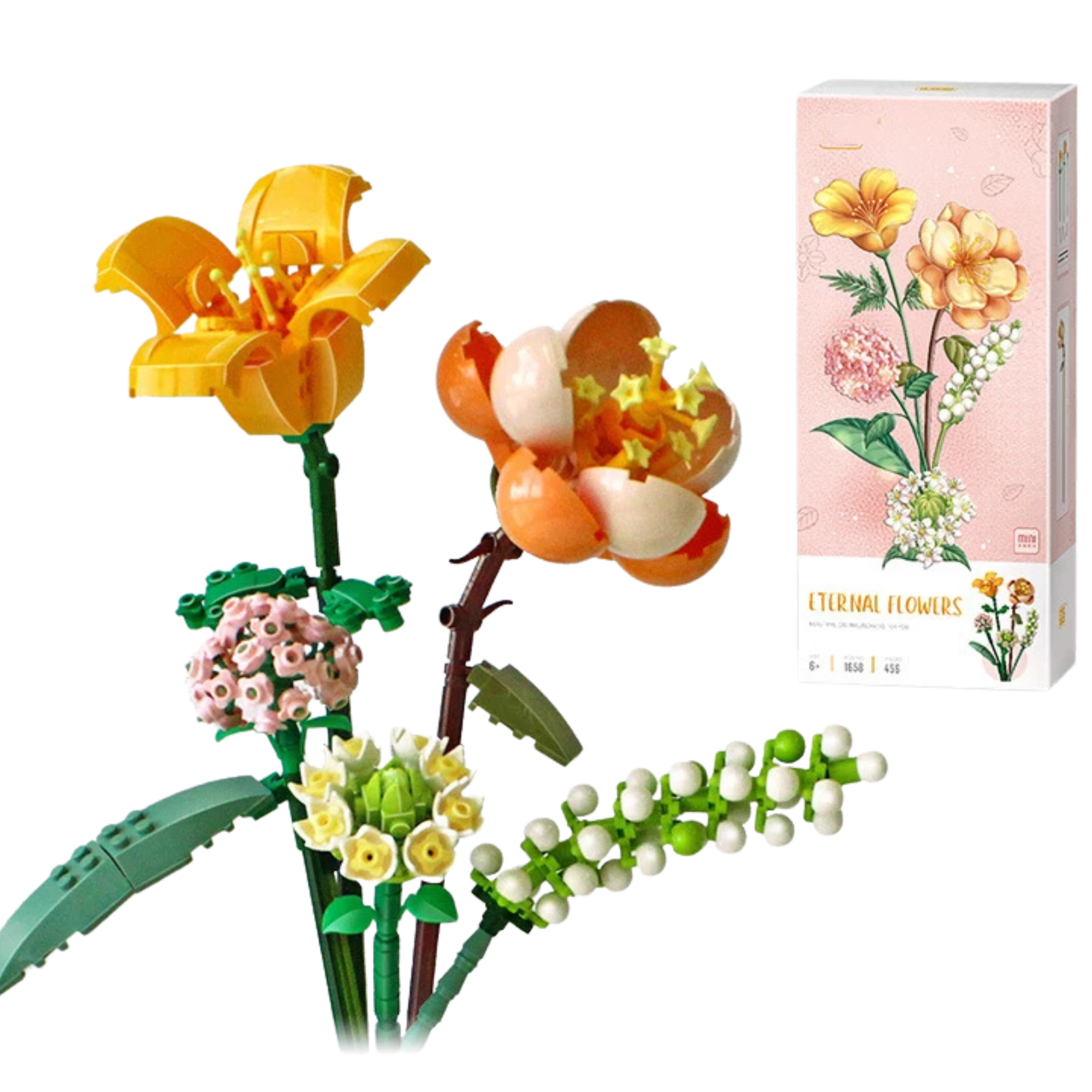 Flower Bouquet Building Blocks – DIY Rose, Hydrangea, Lily of the Valley & Mixed Blooms | Creative Brick Set Gift - Beyond Bricks